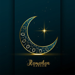 Obraz na płótnie Canvas decorative golden moon ramadan kareem background