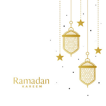 elegant islamic lamps and star ramadan background