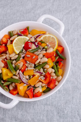 Vegetable salad with beans