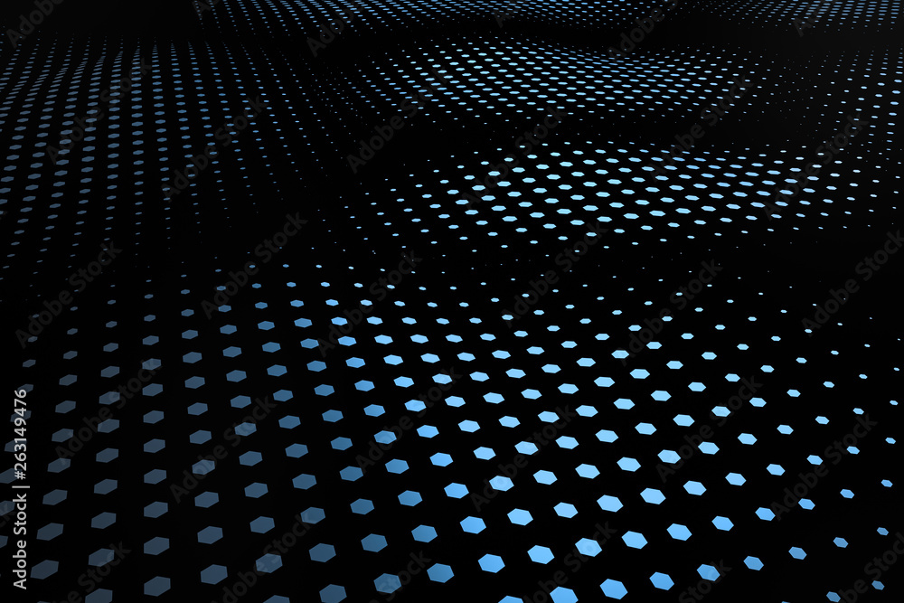 Poster 3d rendering, flow dot with gradient background