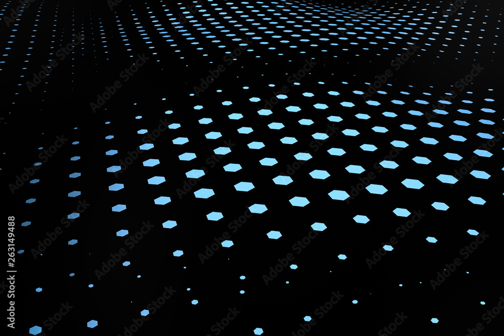 Poster 3d rendering, flow dot with gradient background