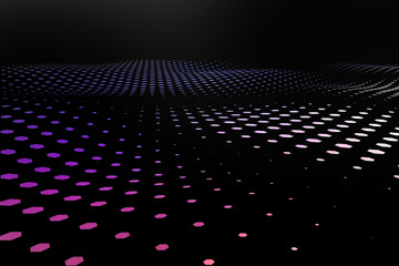 3d rendering, flow dot with gradient background