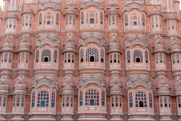 Hawa Mahal, pink palace of winds in old city Jaipur, Rajasthan, India