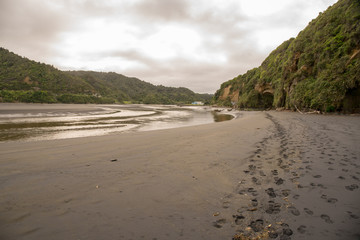 Rocks Bouldder and beaches of the Tongaporutu coastline in New Plymouth