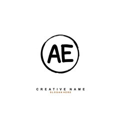 A E AE Initial logo template vector