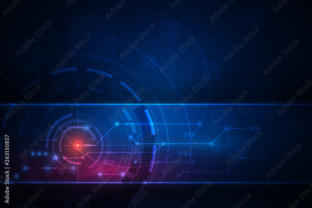 Poster vector abstract technology futuristic. high tech circuit board, illustration high computer technolog