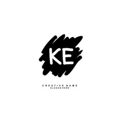 Obraz premium K E KE Initial logo template vector