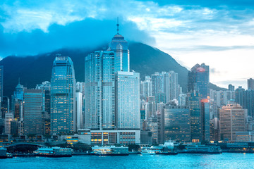 Obraz premium Hong Kong City skyline at night