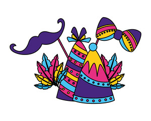 carnival party hats feathers