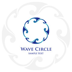 Wave circle logo design. Vector logo template.