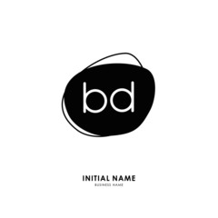 Obraz premium B D BD Initial logo letter with minimalist concept. Vector with scandinavian style logo.