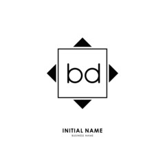 B D BD Initial logo letter with minimalist concept. Vector with scandinavian style logo.
