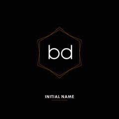 B D BD Initial logo letter with minimalist concept. Vector with scandinavian style logo.