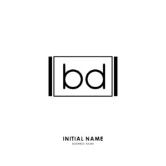 B D BD Initial logo letter with minimalist concept. Vector with scandinavian style logo.