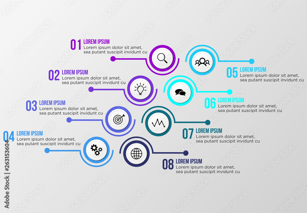 Poster vector infographics elements template design . business data visualization timeline with marketing i