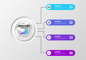 Vector Infographics Elements Template Design . Business Data Visualization Timeline with Marketing Icons most useful can be used for presentation, diagrams, annual reports, workflow layout