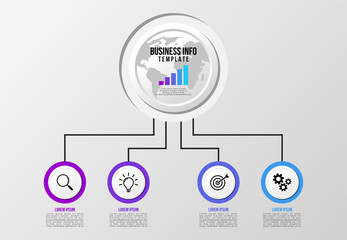 Vector Infographics Elements Template Design . Business Data Visualization Timeline with Marketing Icons most useful can be used for presentation, diagrams, annual reports, workflow layout