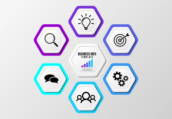 Vector Infographics Elements Template Design . Business Data Visualization Timeline with Marketing Icons most useful can be used for presentation, diagrams, annual reports, workflow layout