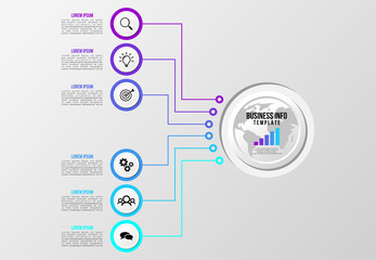 Vector Infographics Elements Template Design . Business Data Visualization Timeline with Marketing Icons most useful can be used for presentation, diagrams, annual reports, workflow layout
