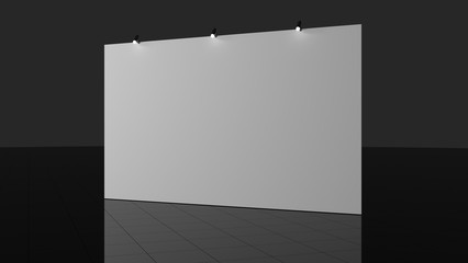Banner 3x5 meters. Realistic 3d render. Template