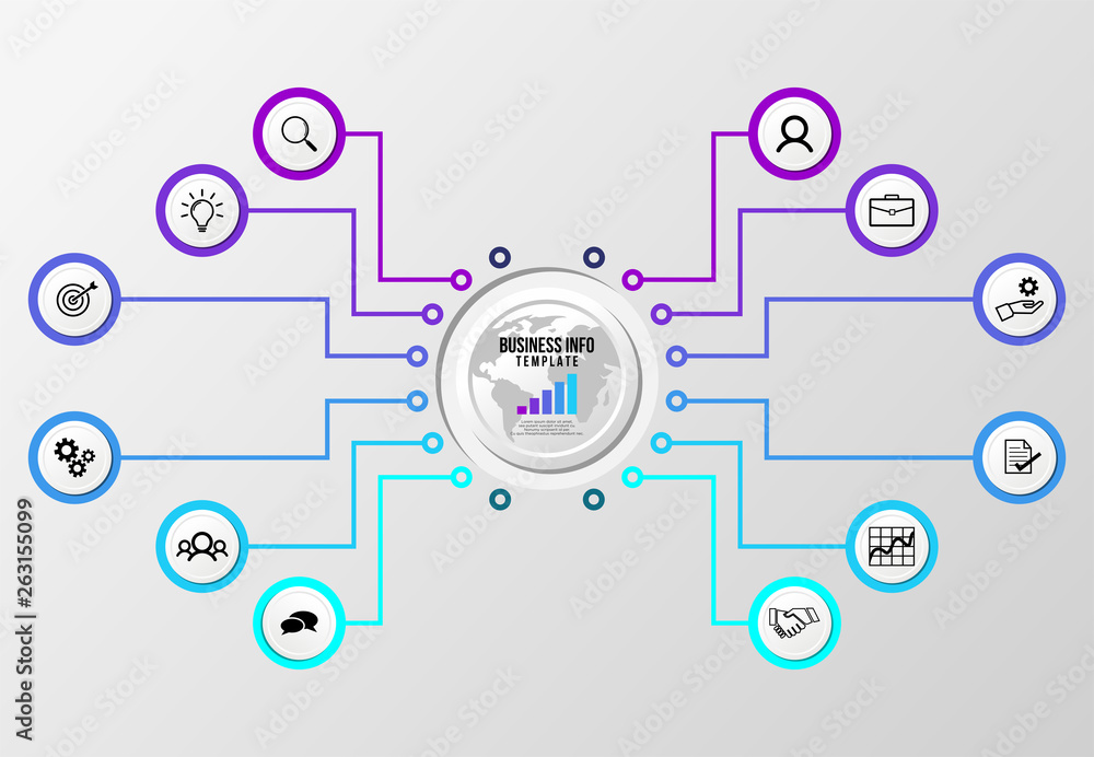 Aufkleber vector infographics elements template design . business data visualization timeline with marketing i