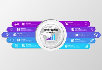 Vector Infographics Elements Template Design . Business Data Visualization Timeline with Marketing Icons most useful can be used for presentation, diagrams, annual reports, workflow layout