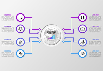 Fototapeta premium Vector Infographics Elements Template Design . Business Data Visualization Timeline with Marketing Icons most useful can be used for presentation, diagrams, annual reports, workflow layout