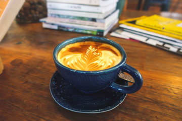 Soft latte in a warm atmosphere