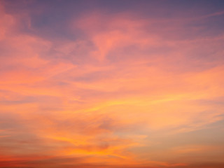 Naklejka na ściany i meble colorful warm and sweet color of beautiful sunset sky background.