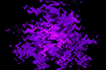 Purple violet neon glowing particles on black background. Splashes and stains. Geometric pattern