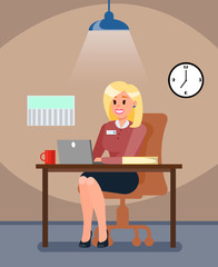 HR Manager in Private Office Vector illustration