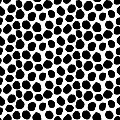 Vector seamless pattern. Black and white painted watercolor points, dots, lines, strips. Hand drawn texture elements. 