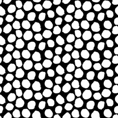 Vector seamless pattern. Black and white painted watercolor points, dots, lines, strips. Hand drawn texture elements. 