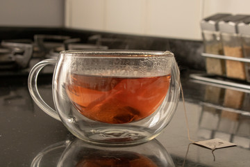 cup of tea with teabag 