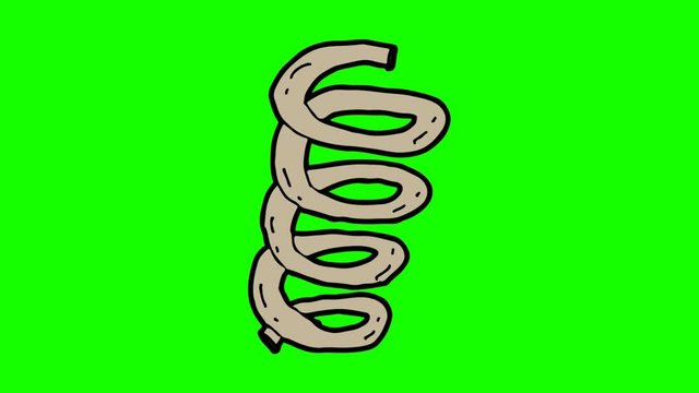 kids drawing green screen with theme of coil spring