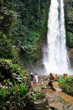 GitGit waterfall, Bali. The waterfall is a popular tourist destination in Bali