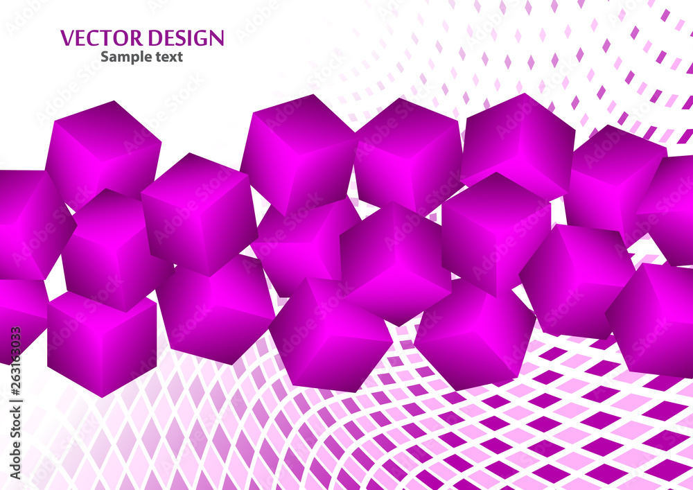 Aufkleber bright abstract background with randomly arranged multi-colored cubes.