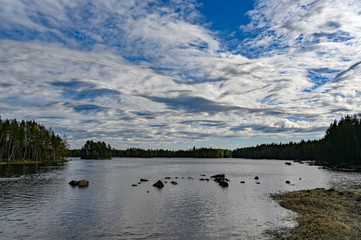 nice pattern of clouds in a blue sky