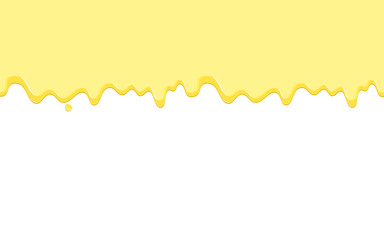 Puddle of orange juice on white background. Simple, top view and flat design vector illustration.