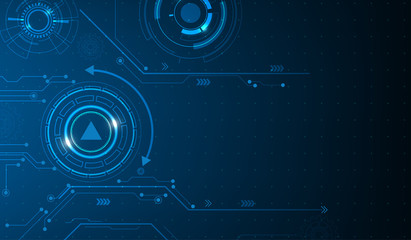 digital business , vector tech circle and technology background.