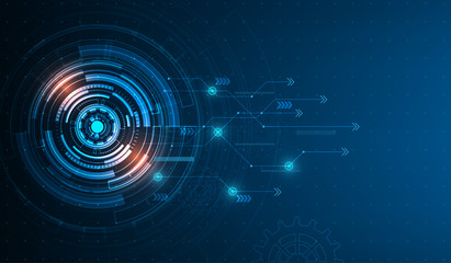Obraz premium digital business , vector tech circle and technology background.