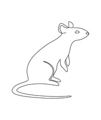 a cute illustration of mouse. continuous line art.