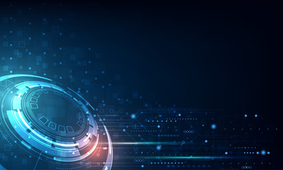 digital business, vector tech circle and technology background.