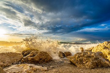 Sunset at the beach in Lefkas