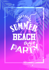 Beach accessories. Summer tropic travel background design. - Vector