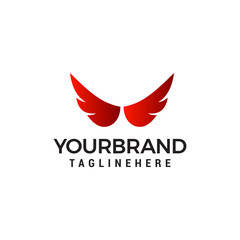 wings logo design concept template vector