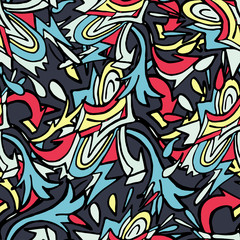 grunge colored graffiti seamless pattern