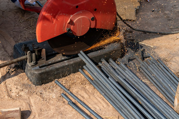Steel bar use for build building or other industrial.Rebar cutter.