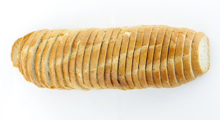 slices of bread isolated on white background