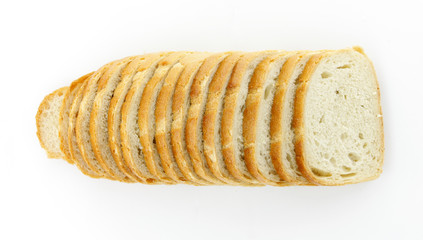 slices of bread isolated on white background